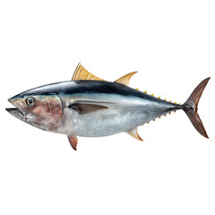 Fototapeta premium Detailed Image of Fresh Bluefin Tuna on White Background