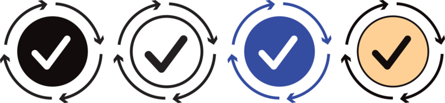  Consistency icon set, reliability and stability symbols, repetitive process and pattern shapes, network technology icon design elements. professional web design and app interface illustration.
