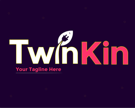 Twin kin logo brand design company logo vector design creative work logo design.