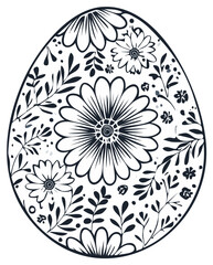 Intricate floral pattern on an Easter egg decorative illustration