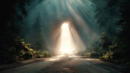 Fototapeta premium Mystical Path to a Bright Portal