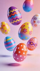 Fototapeta premium Spring Celebration Background With Colorful Eggs