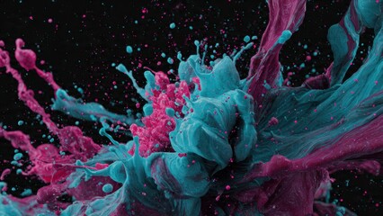 Naklejka premium Vibrant Splash of Pink and Blue