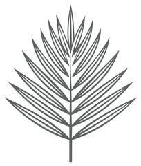 Fototapeta premium Minimalist Gray Botanical Leaf Illustration for Design