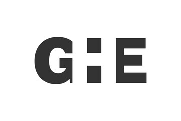 Obraz premium GHE logo design. Initial letter G H E bold font style for tech startups, consulting, corporate branding. Creative company name, headlines typography identity, trendy logotype.