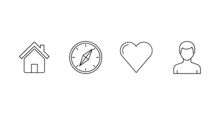 Fototapeta premium Instagram icon set, navigation and profile