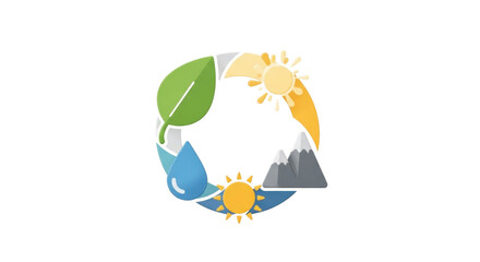 Fototapeta premium Water Cycle Illustration