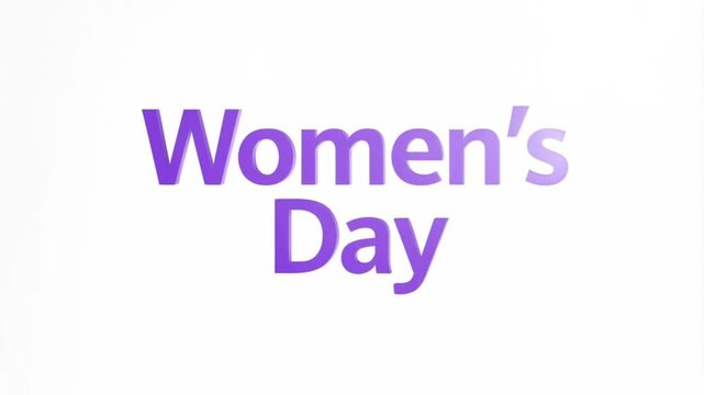 Clean logo intro placeholder with purple accent lines forming Women&rsquo;s Day message