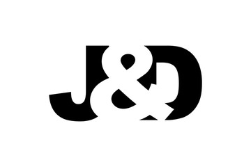 Fototapeta premium JD logo design in bold style. Black white identity symbol. Modern typography emblem. Corporate branding icon.