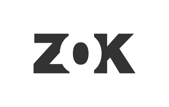 ZOK logo design. Initial letter Z O K bold font style for tech startups, consulting, corporate branding. Creative company name, headlines typography identity, trendy logotype.