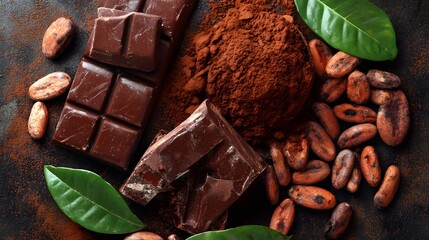 chocolate and coffee beans 