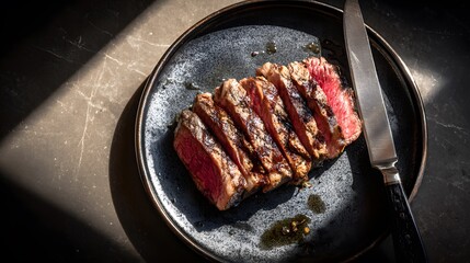 grilled meat on the pan
