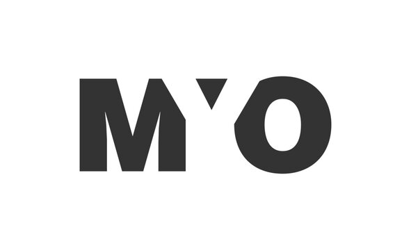 MYO logo design. Initial letter M Y O bold font style for tech startups, consulting, corporate branding. Creative company name, headlines typography identity, trendy logotype.