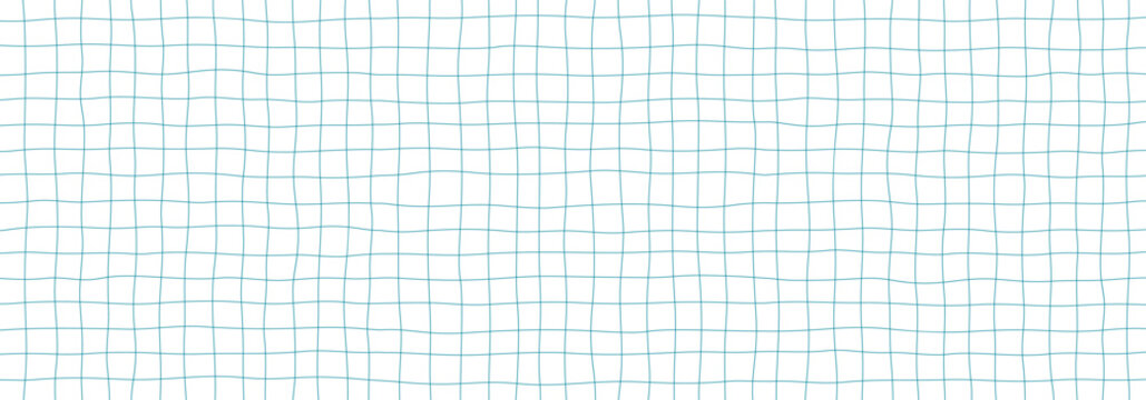 Curves checker line seamless pattern, doodle background, paper notebook texture