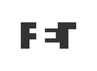 FET logo design. Initial letter F E T bold font style for tech startups, consulting, corporate branding. Creative company name, headlines typography identity, trendy logotype.