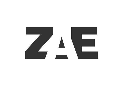 ZAE logo design. Initial letter Z A E bold font style for tech startups, consulting, corporate branding. Creative company name, headlines typography identity, trendy logotype.