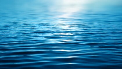 Calm Blue Water Surface With Blurred Abstract Texture
