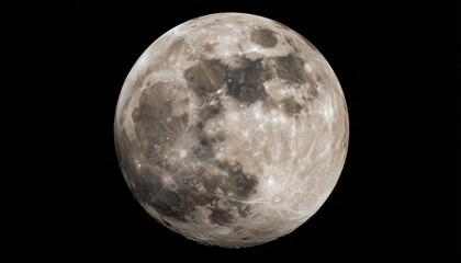Fototapeta premium Stunning Image Of The Full Moon Against A Black Sky: A Striking And Mesmerizing Photograph Capturing The Beauty Of The Night Sky.