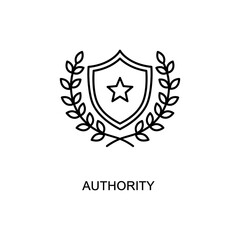 Obraz premium Authority Simple Outline Line Icon on White Background