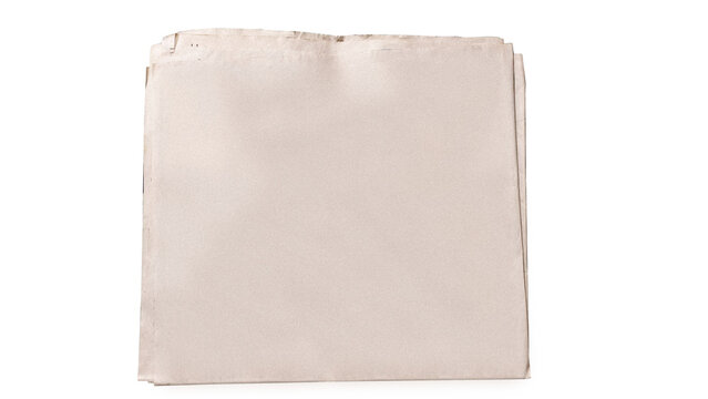 Newspaper empty in white brown color texture with transparent background