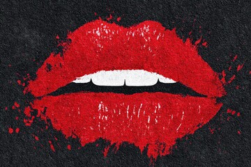 Lipstick texture macro background. paper texture advertising banner. fashion magazine editorial style 1990s.