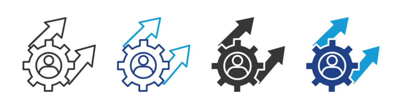 development icon set multiple style collection	