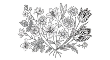 Vintage botanical floral isolated on a transparent background