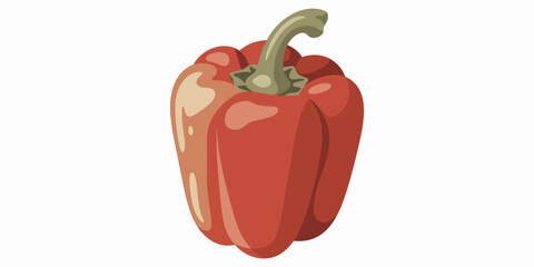 Ripe red bell pepper illustration isolated on white background fresh vegetable ingredient for healthy cooking culinary and food photography clean simple design for recipes and menus