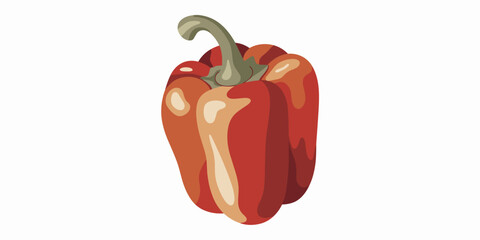 Red bell pepper illustration isolated on white background healthy organic vegetable for culinary culinary ingredient food preparation cooking recipes healthy eating and wellness concepts nutrition die