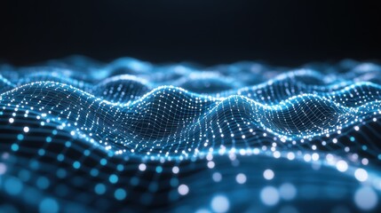 Abstract digital wave pattern, futuristic technology background, possible use in presentations, posters