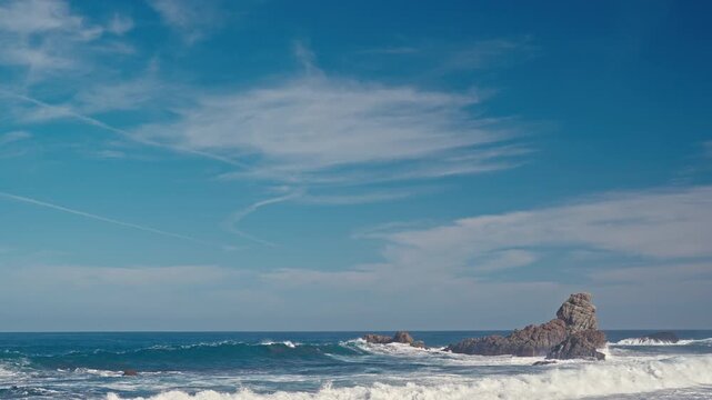 Playa del Roque de las Bodegas beach on Tenerife with Atlantic ocean