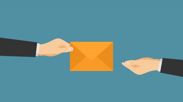 you're hired message video animation flat concept