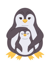 Fototapeta premium Penguin family Mothers Day design