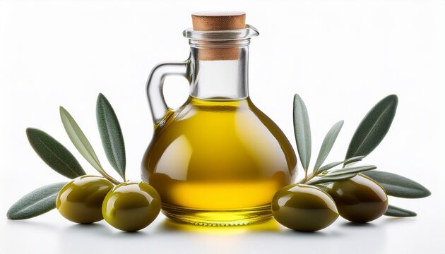 Olive Oil Bottle Isolated On The White