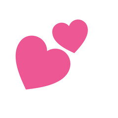 Pink hearts on white background