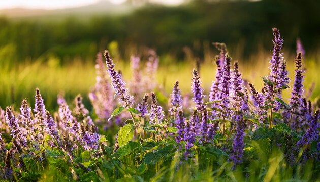 Flowering Plant Nepeta Faassenii Walker S Low Close Up Catmint Or Faassen S Catnip In An Outdoor Meadow