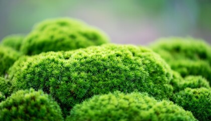 Obraz premium Close Up Of Clumps Of Vibrant Green Moss