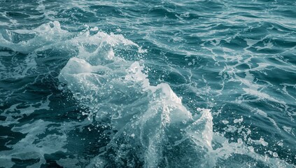 Waves Splash and Ripple Under Sunlight on a Clear Day at the Ocean