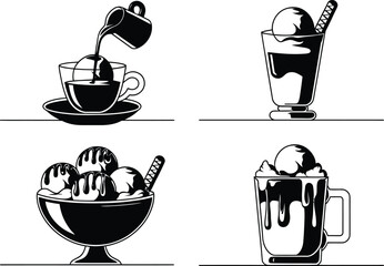 Coffee and Dessert Icon Set Vector illustration