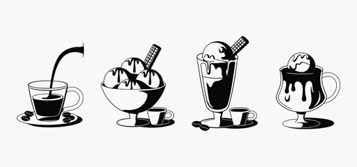 Coffee and Dessert Icon Set Vector illustration