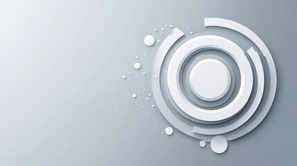 Abstract graphic design, circular elements, gray background, possible use in presentation