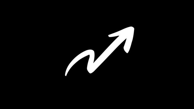 Sketched, white, arrow, pointing, up, right, motion, graphic, with, organic, wiggle, effect, ideal, for, educational, videos, digital, whiteboard, tutorials, and, creative, storytelling.
