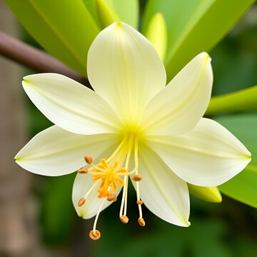 Dwarf ylang ylang flower, Cananga odorata var. fruticosa, Family Annonaceae, Central of Thailand