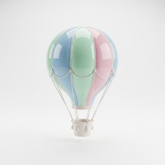 Obraz premium Pastel Hot Air Balloon on White Background