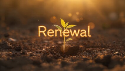 Renewal seedling growing in soil