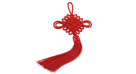 Obraz premium Red Chinese knot with tassel