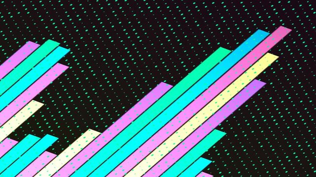 Abstract retro stripes on black background pattern
