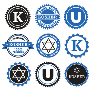 ector illustration of kosher food symbol with clean and modern style,