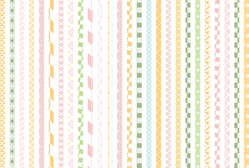 【春の背景素材】伝統文様のカラフルな和柄イラスト
