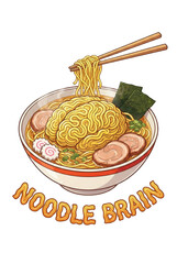Noodle Brain Ramen Bowl Illustration